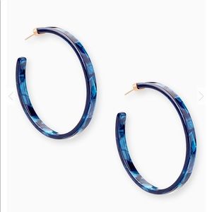 Kendra Scott Kash Hoop Earrings Navy Blue Acetate